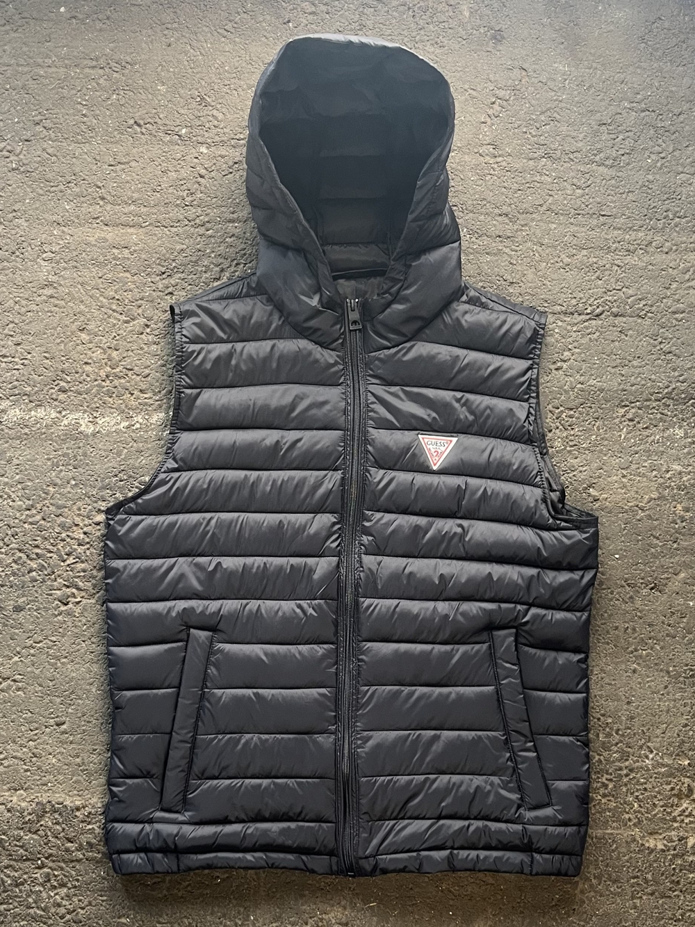Guess black hooded Guess puffer vest